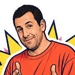 Adam Sandler, drawn as a comic character