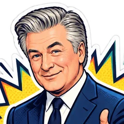 Alec Baldwin, drawn as a comic character