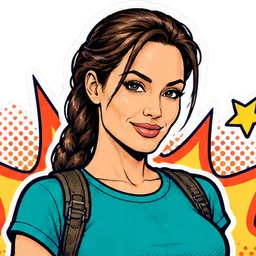 Angelina Jolie, drawn as a comic character