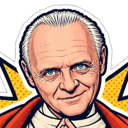 Anthony Hopkins, drawn as a comic character