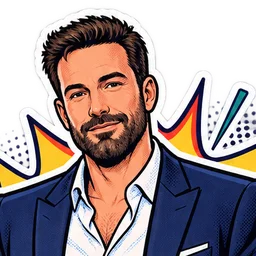 Ben Affleck, drawn as a comic character