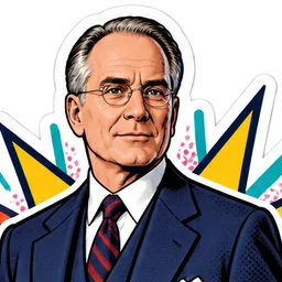 Bob Gunton, drawn as a comic character
