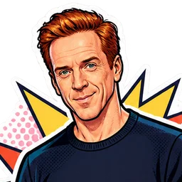 Damian Lewis, drawn as a comic character