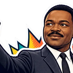 David Oyelowo, drawn as a comic character