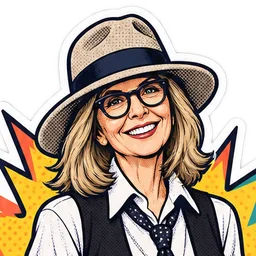 Diane Keaton, drawn as a comic character