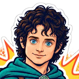 Elijah Wood, drawn as a comic character