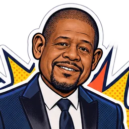 Forest Whitaker, drawn as a comic character
