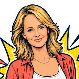 Helen Hunt, drawn as a comic character