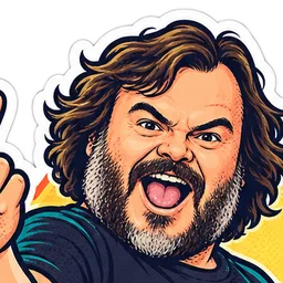 Jack Black, drawn as a comic character