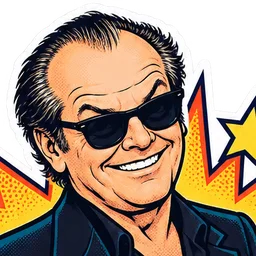 Jack Nicholson, drawn as a comic character