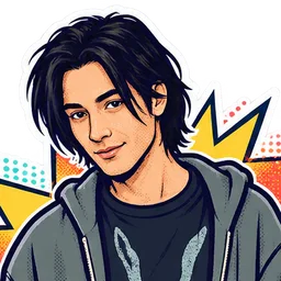 James Duval, drawn as a comic character