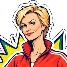 Jane Lynch, drawn as a comic character