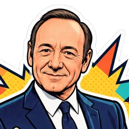 Kevin Spacey, drawn as a comic character