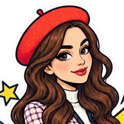 Lily Collins, drawn as a comic character