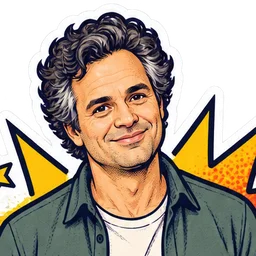 Mark Ruffalo, drawn as a comic character