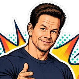 Mark Wahlberg, drawn as a comic character