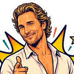 Matthew McConaughey, drawn as a comic character