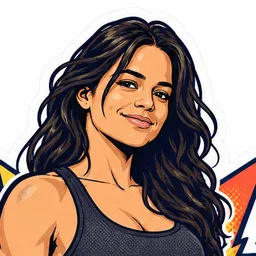 Michelle Rodriguez, drawn as a comic character