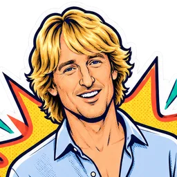 Owen Wilson, drawn as a comic character