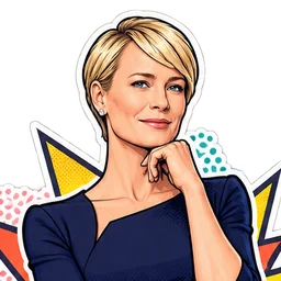 Robin Wright, drawn as a comic character