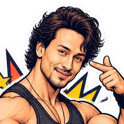 Tiger Shroff, drawn as a comic character