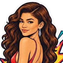 Zendaya, drawn as a comic character